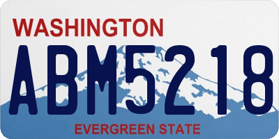 WA license plate ABM5218