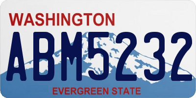 WA license plate ABM5232