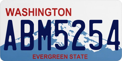 WA license plate ABM5254