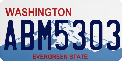 WA license plate ABM5303