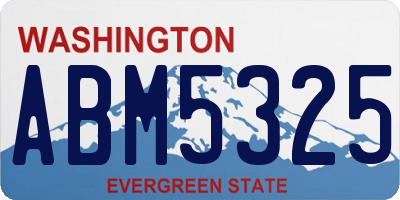 WA license plate ABM5325