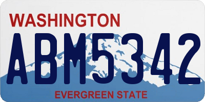 WA license plate ABM5342