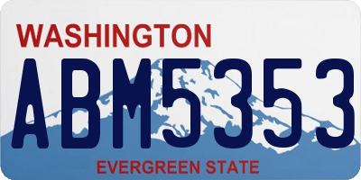 WA license plate ABM5353