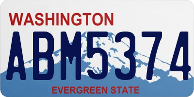 WA license plate ABM5374