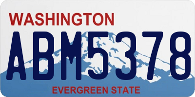 WA license plate ABM5378