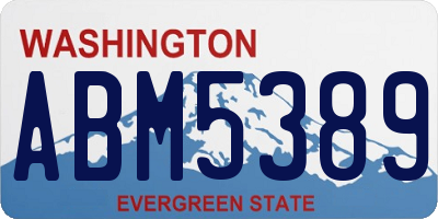 WA license plate ABM5389