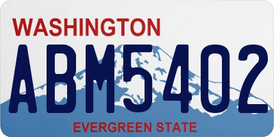 WA license plate ABM5402