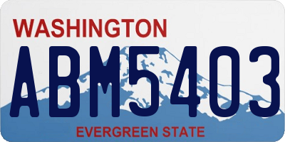 WA license plate ABM5403