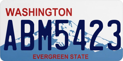 WA license plate ABM5423