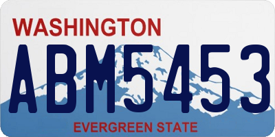 WA license plate ABM5453