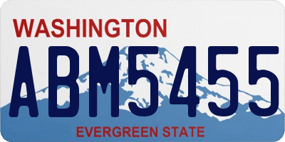 WA license plate ABM5455