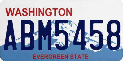 WA license plate ABM5458