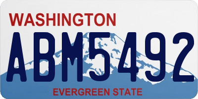 WA license plate ABM5492