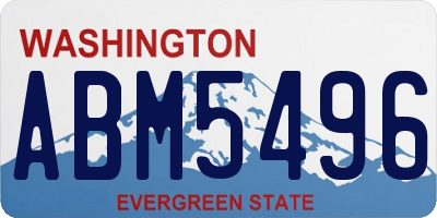 WA license plate ABM5496