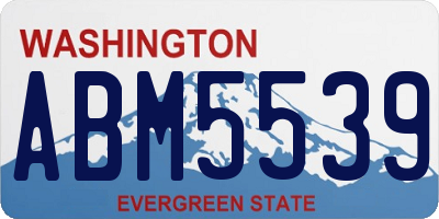 WA license plate ABM5539