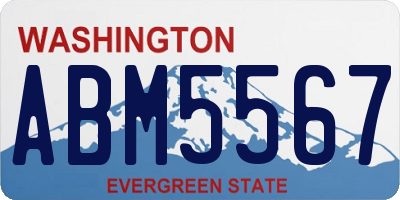 WA license plate ABM5567