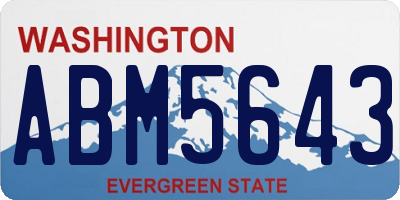 WA license plate ABM5643
