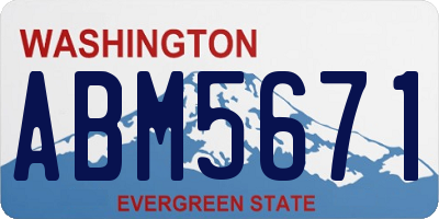 WA license plate ABM5671