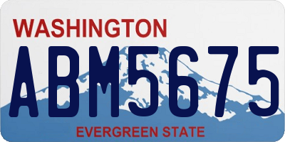 WA license plate ABM5675