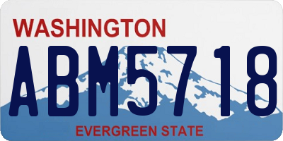 WA license plate ABM5718