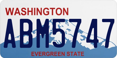 WA license plate ABM5747