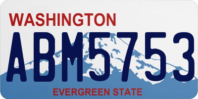 WA license plate ABM5753