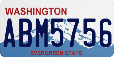 WA license plate ABM5756