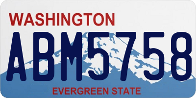 WA license plate ABM5758