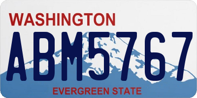 WA license plate ABM5767