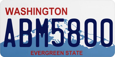 WA license plate ABM5800