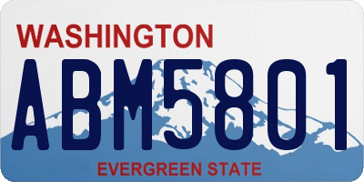 WA license plate ABM5801