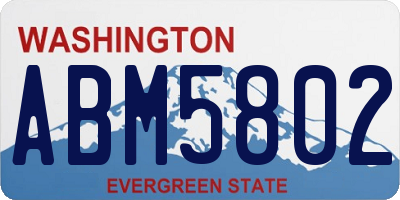 WA license plate ABM5802
