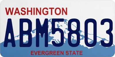 WA license plate ABM5803