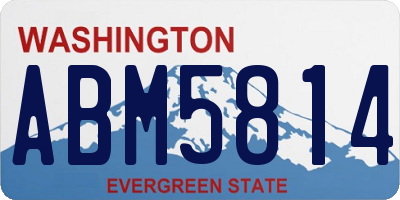 WA license plate ABM5814