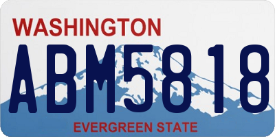 WA license plate ABM5818