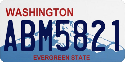 WA license plate ABM5821