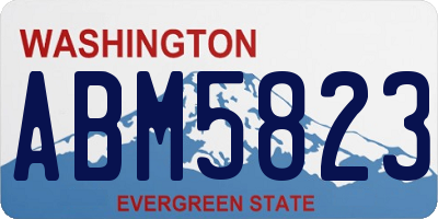 WA license plate ABM5823