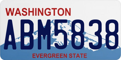 WA license plate ABM5838
