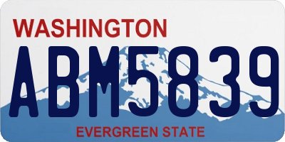 WA license plate ABM5839