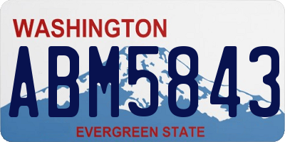 WA license plate ABM5843