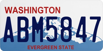 WA license plate ABM5847