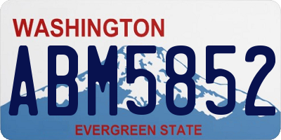 WA license plate ABM5852