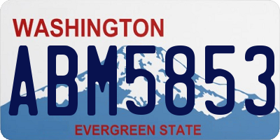 WA license plate ABM5853