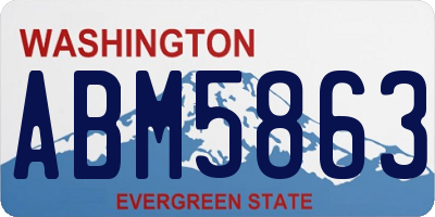 WA license plate ABM5863