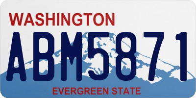 WA license plate ABM5871