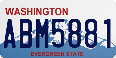 WA license plate ABM5881
