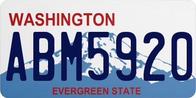 WA license plate ABM5920