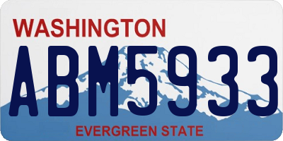 WA license plate ABM5933
