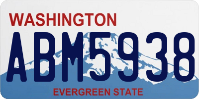 WA license plate ABM5938