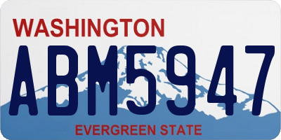 WA license plate ABM5947